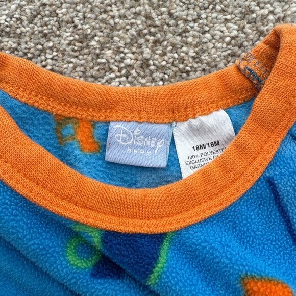 ??Vintage Disney Tigger long sleeve fleece shirt blue orange 18m - Picture 7 of 9